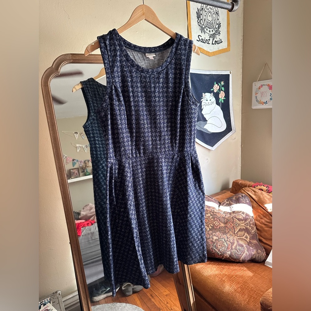 Navy/white Houndstooth Merona Dress L